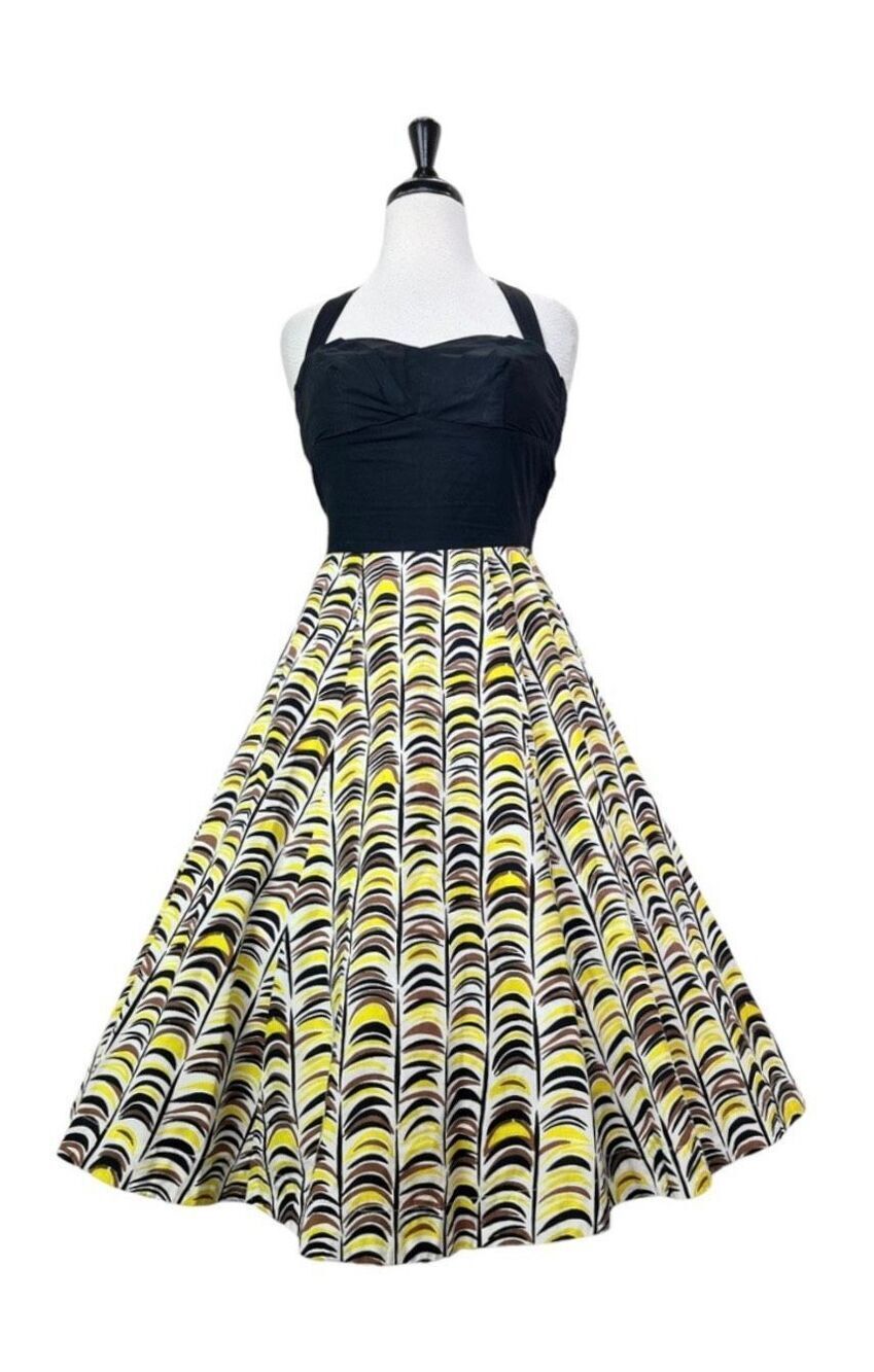 Anthropologie Savoy Girls Dress Vintage Inspired Halter Strapless Midi Women 12